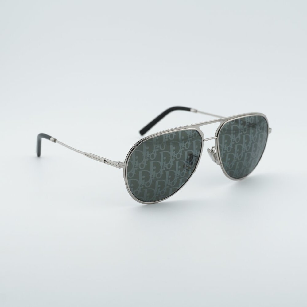 Dior DIORESSENTIAL A2U F0A8 Sunglasses Palladium Aviator Frame, Blue Grey Lenses
